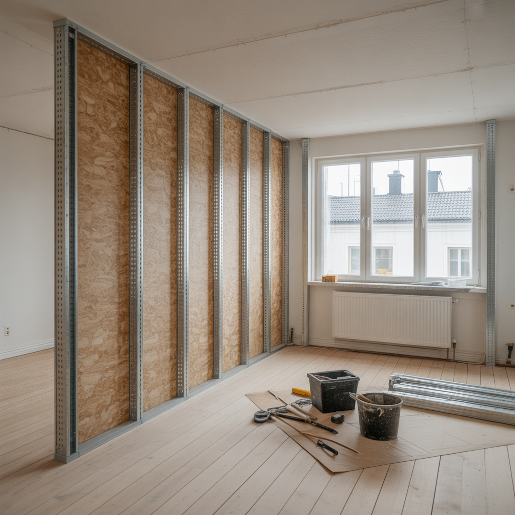 bygga innervagg med stalreglar kostnad och montage